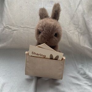 Jellycat Messenger Bunny envelope with note NWT